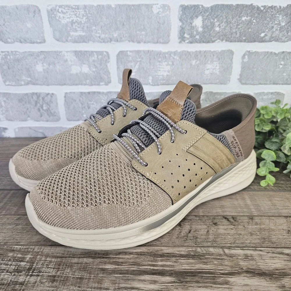 Skechers Slip-ins Royce Ocon Men's 8.5 Taupe Comfort Walking Sneakers 210811